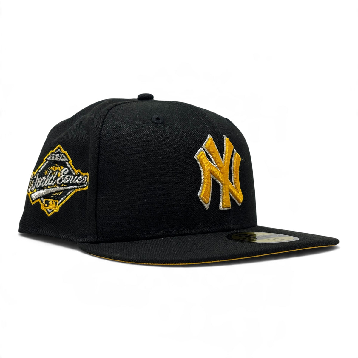 New York Yankees 1996 World Series Taxi Yellow Brim New Era Black Fitted-Black