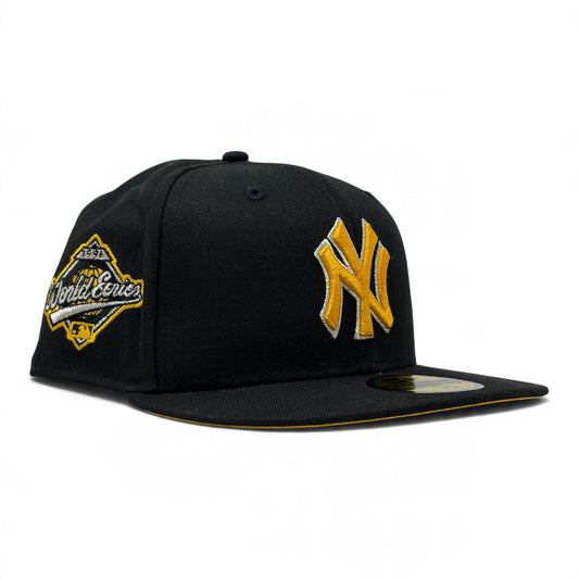 New York Yankees 1996 World Series Taxi Yellow Brim New Era Black Fitted-Black