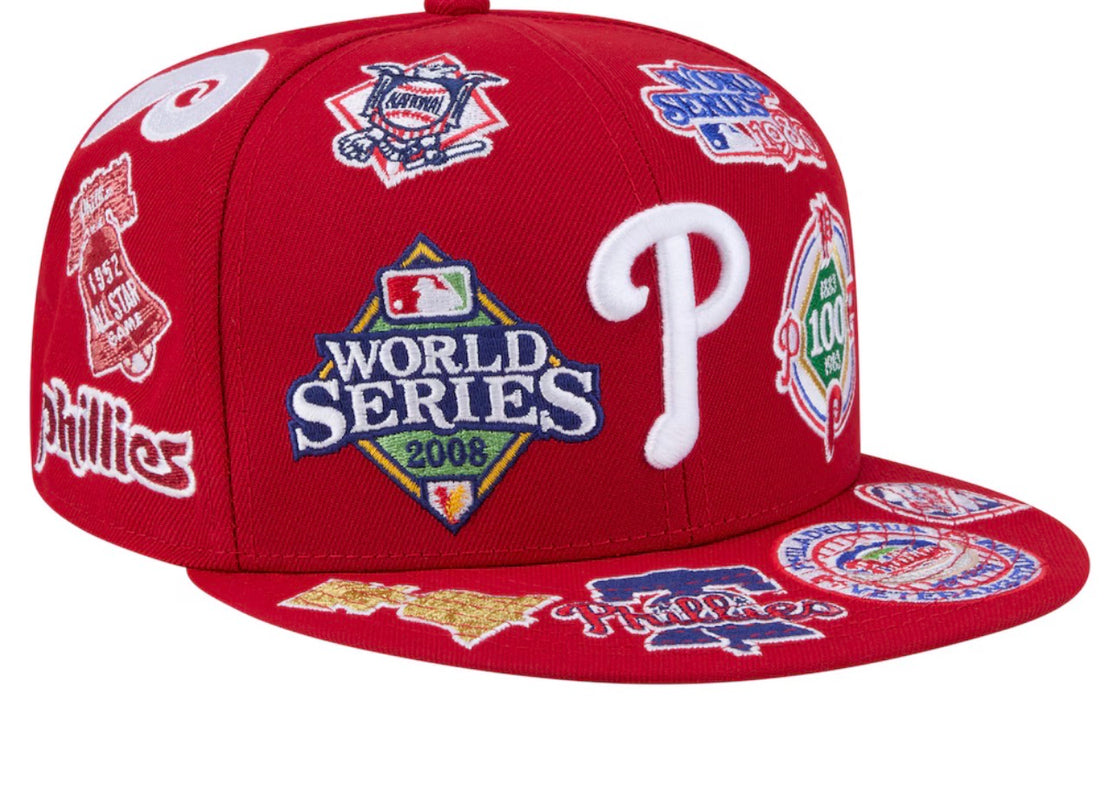 Men's New Era Red Philadelphia Phillies All Over 59FIFTY Fitted Hat