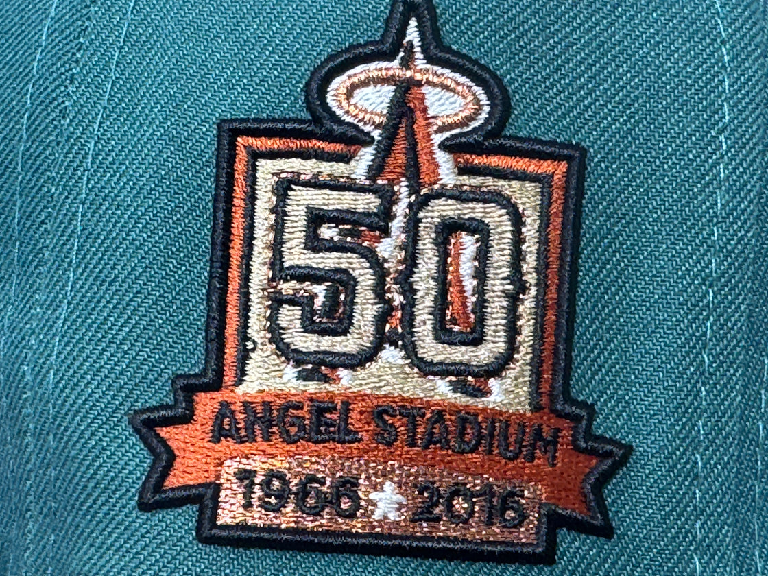 Los Angeles Angels 50th Anniversary Pine Green New Era Fitted Hat