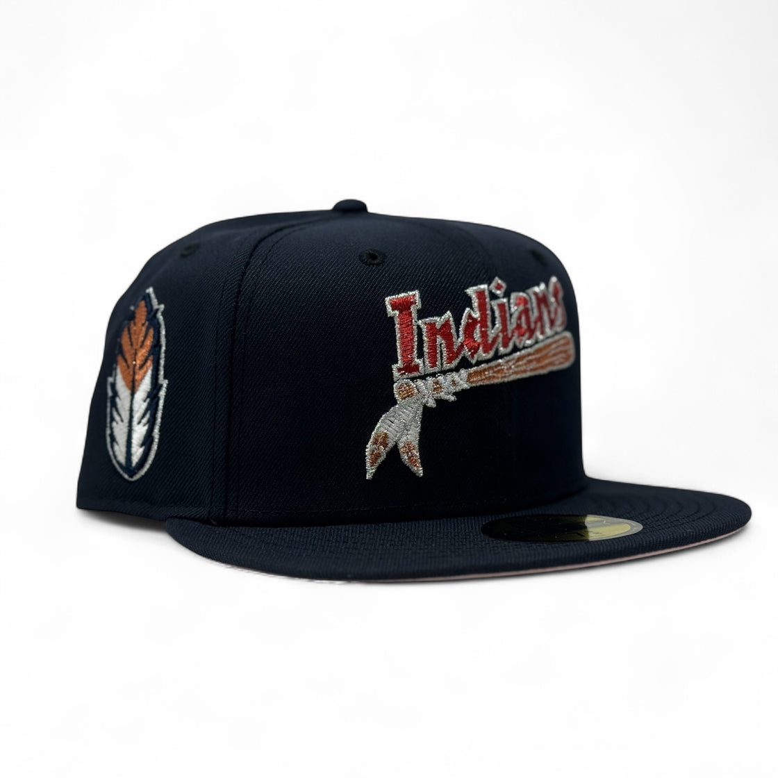 Kinston Indians Minor League Pink Brim New Era Fitted hats
