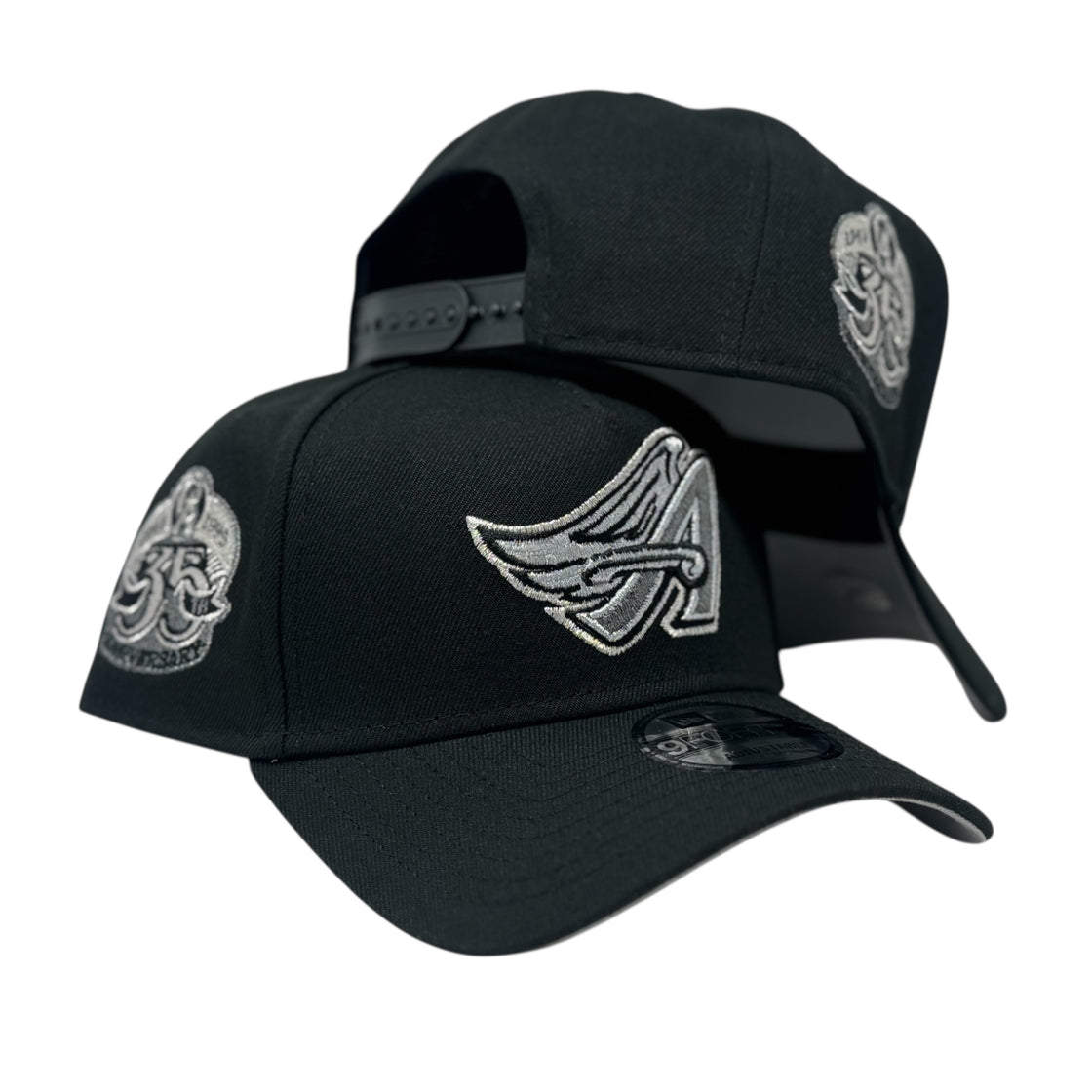 New Era Anaheim Angels  Black 9FORTY A-Frame Snapback Hat