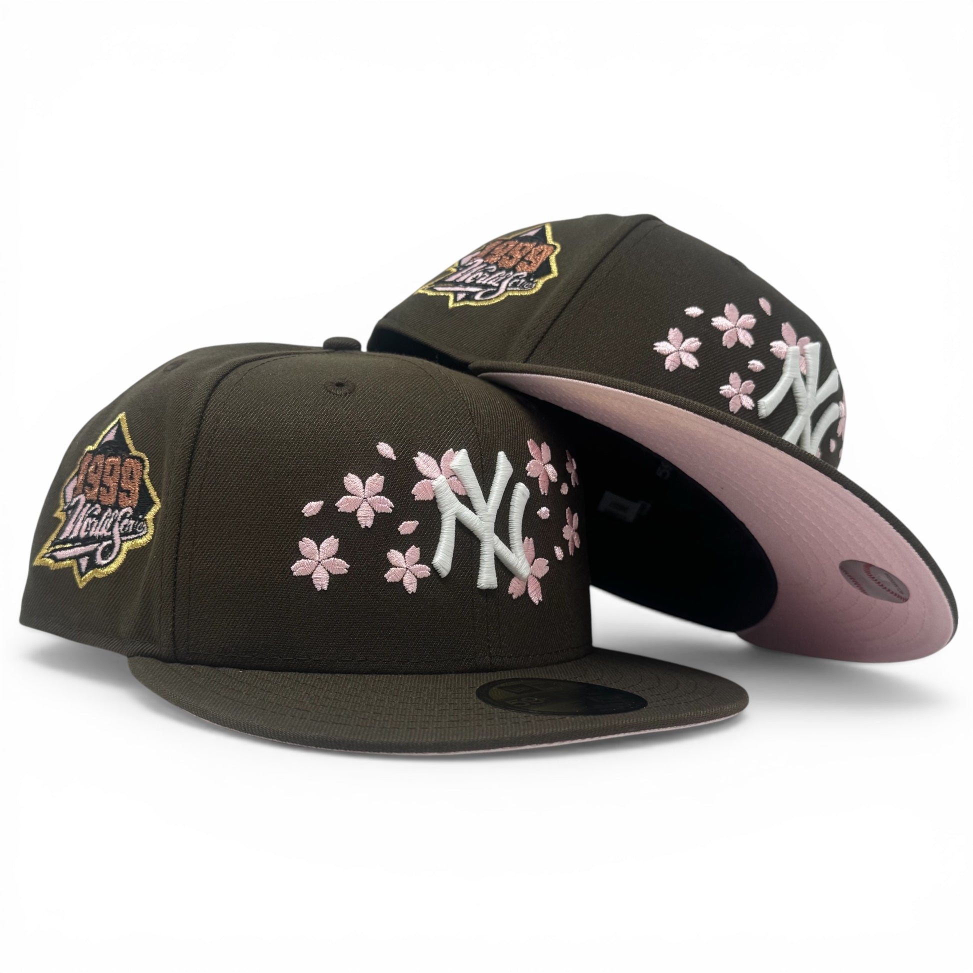 New York Yankees 1999 World Series "Cherry Blossom pack" Fitted Hat-Walnut
