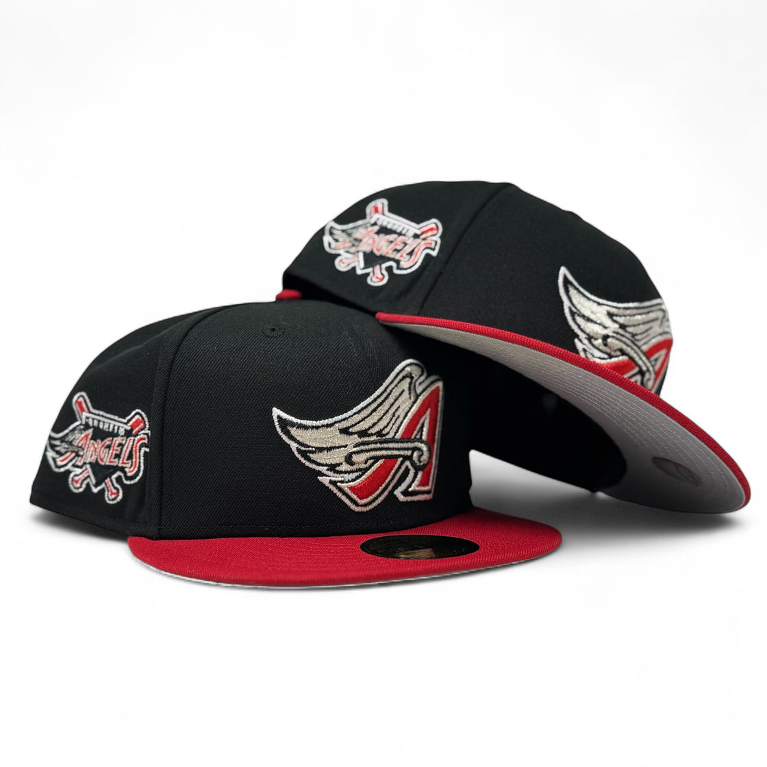 Los Angeles Angels 59Fifty Fitted Hats-Black Red