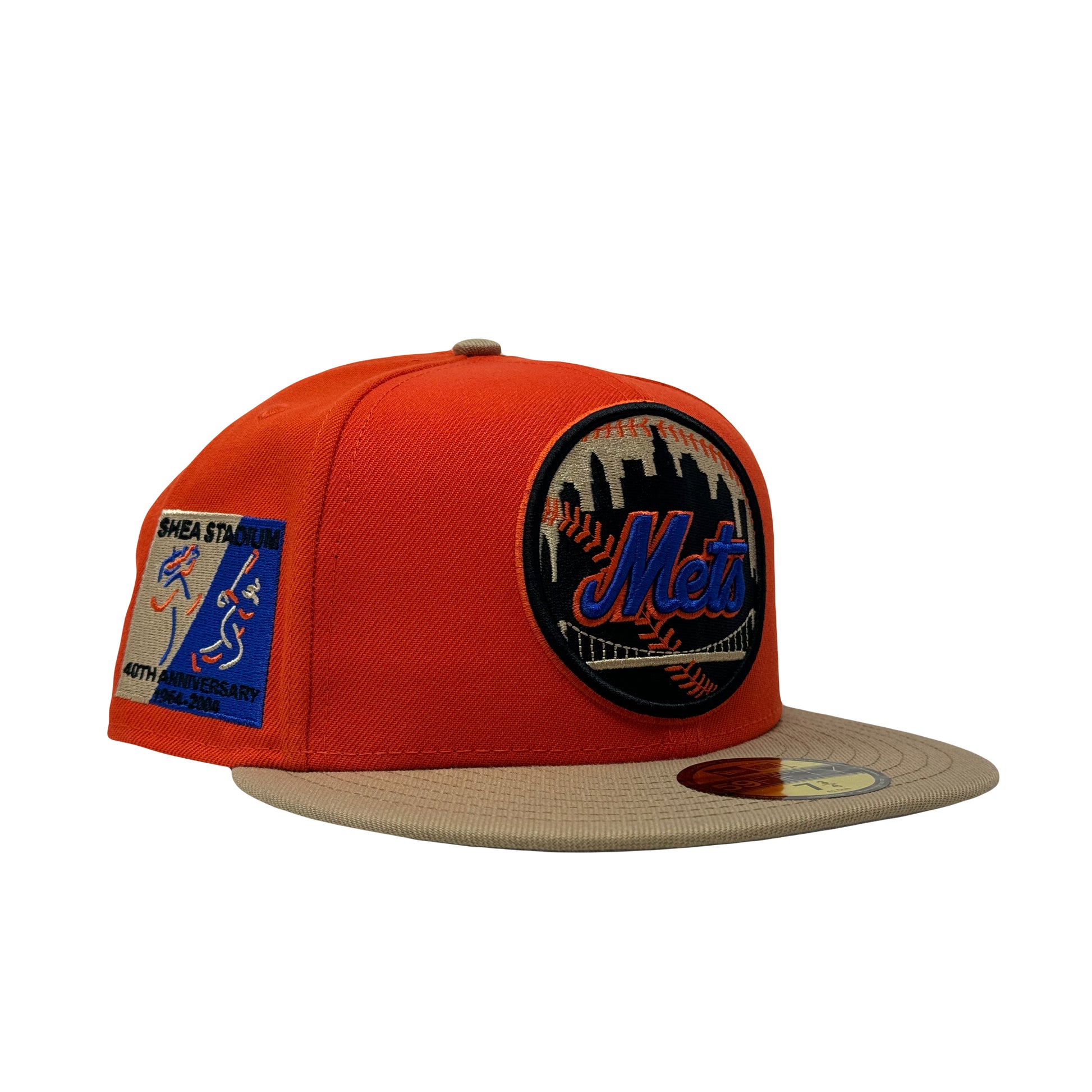 New York Mets Shea Stadium 40th Anniversary Orange Camel New Era Fitted Hat