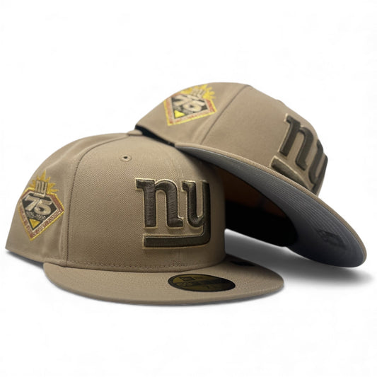 New York Giants 75th Anniversary NFL Fitted Hat-Camel