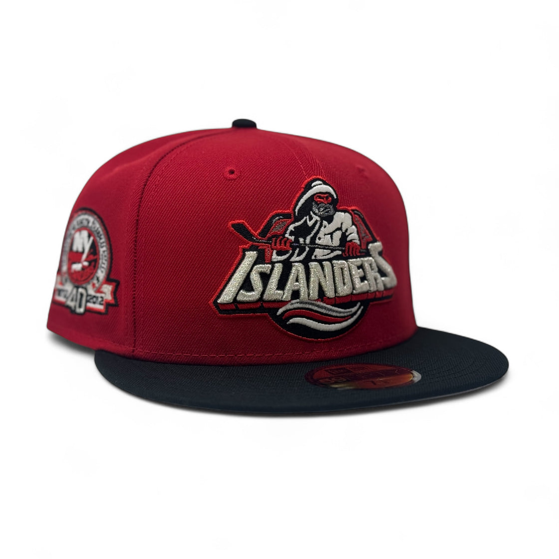 New York Islanders 40th Anniversary Fitted Hats- Red Black