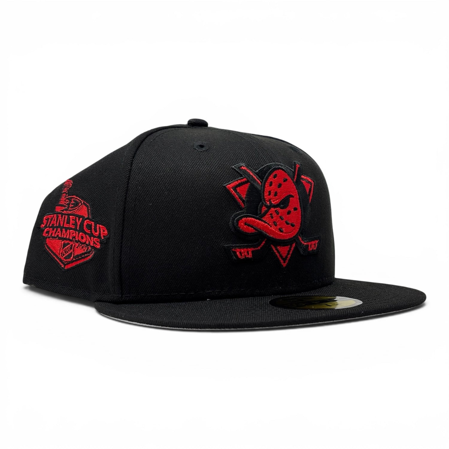 Anaheim Ducks Stanley Cup Champions Fitted Hats-Black Red
