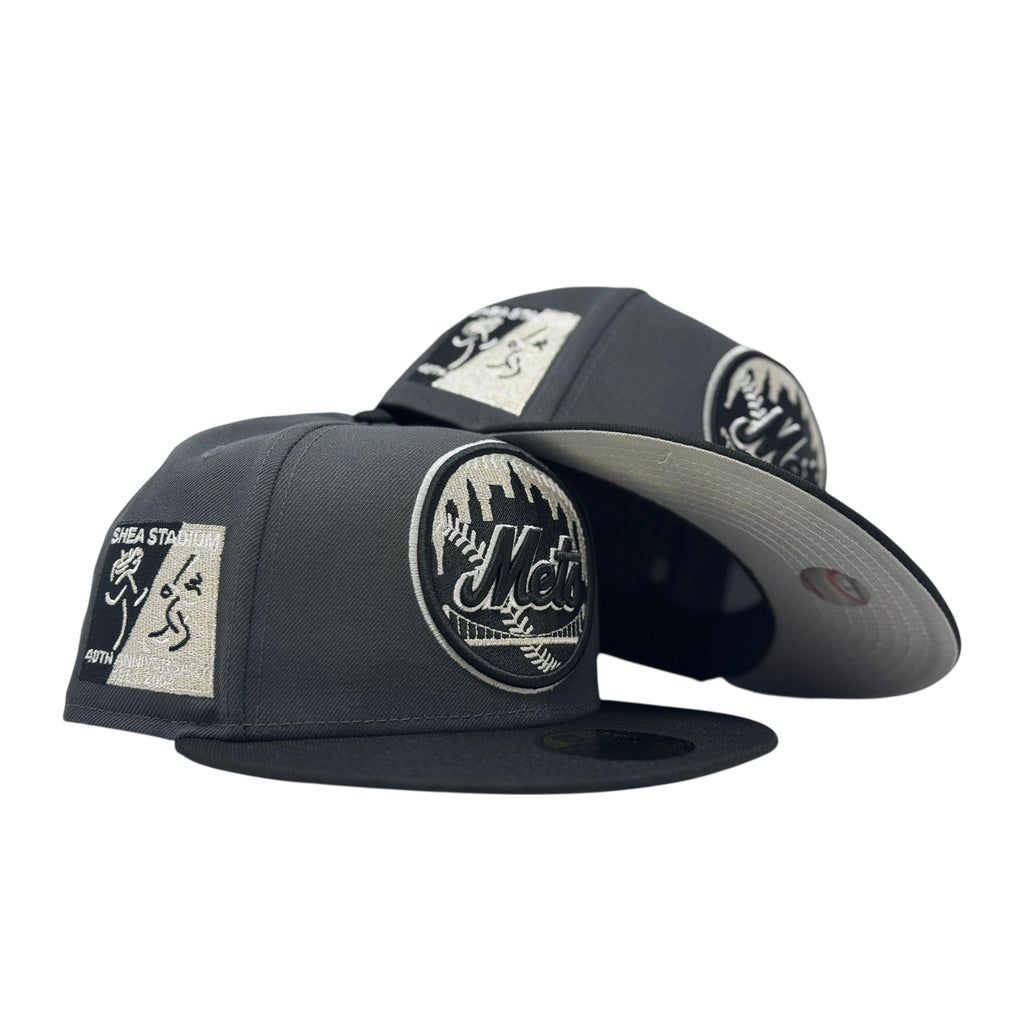 New York Mets Shea Stadium Dark Gray Black New Era Fitted Hat