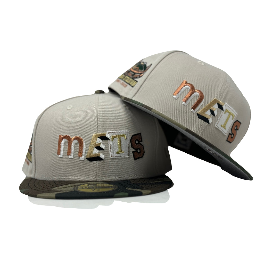 New York Mets Shea Stadium Ransom Pack Chrome Woodland Camouflage 59Fifty New Era Fitted Hat