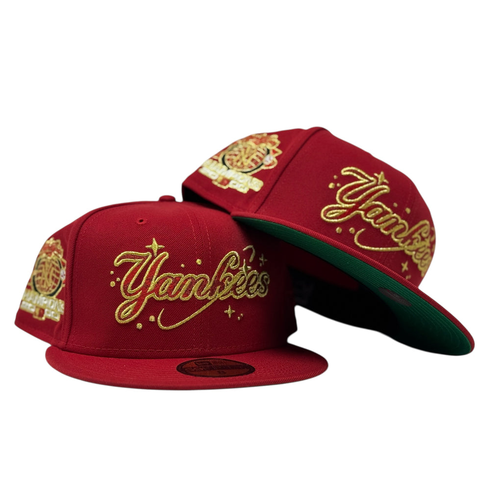 New York Yankees 2000 World Series Fitted Hats-Red