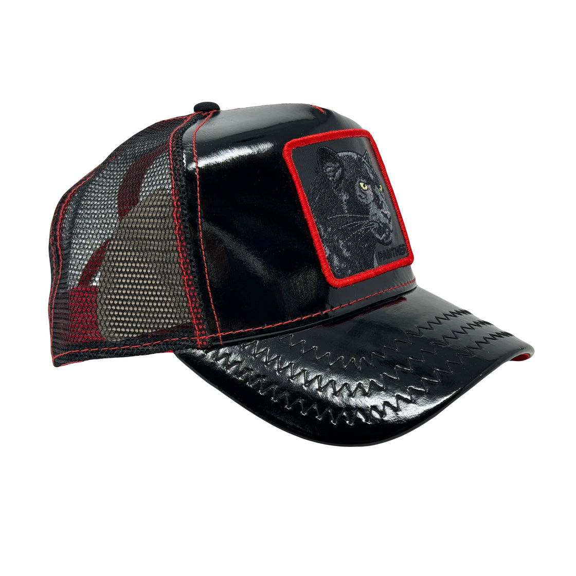 Goorin Bros Power Forever Panther Patent Leather Trucker Hat