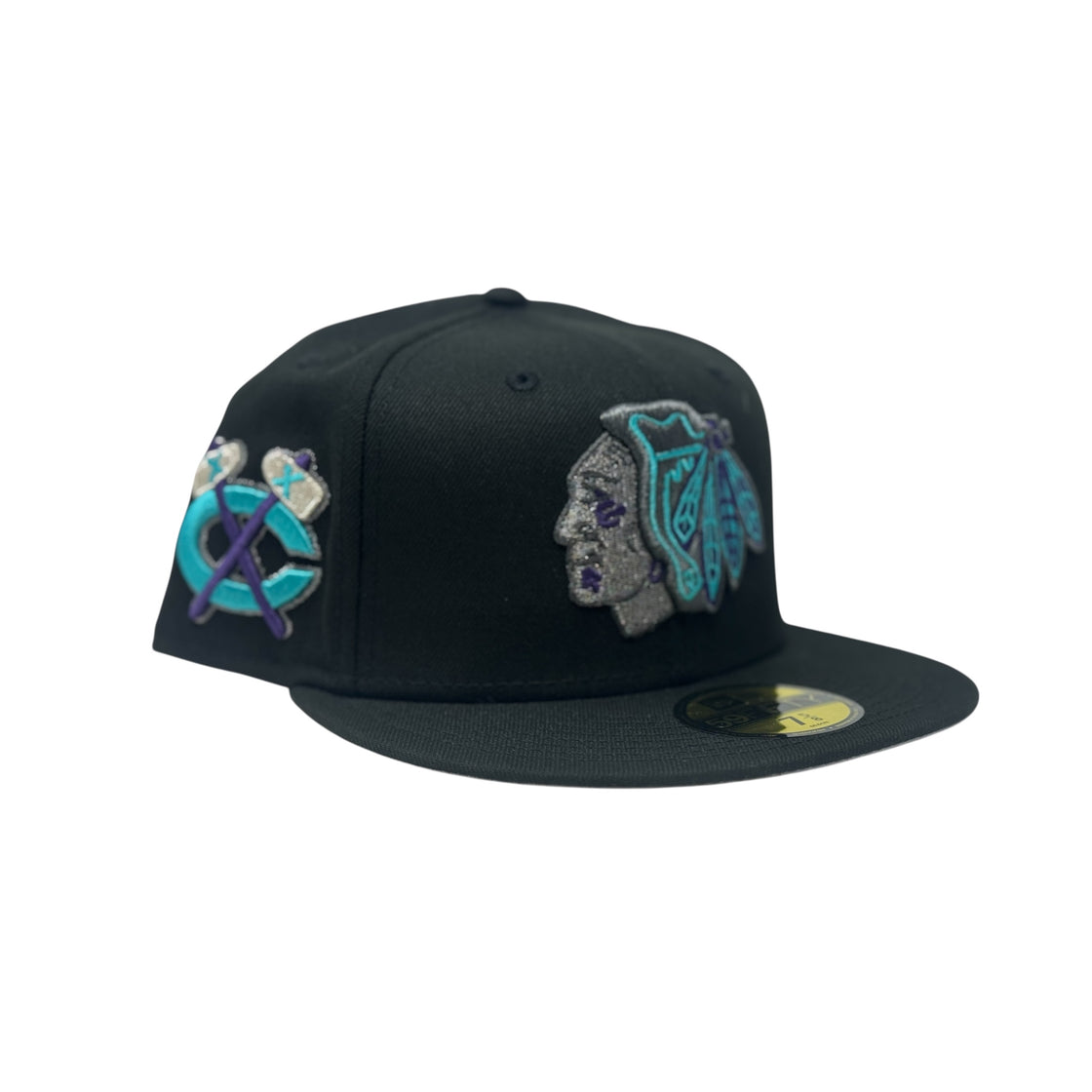 Chicago Blackhawks 59Fifty New Era Fitted Hats-Black