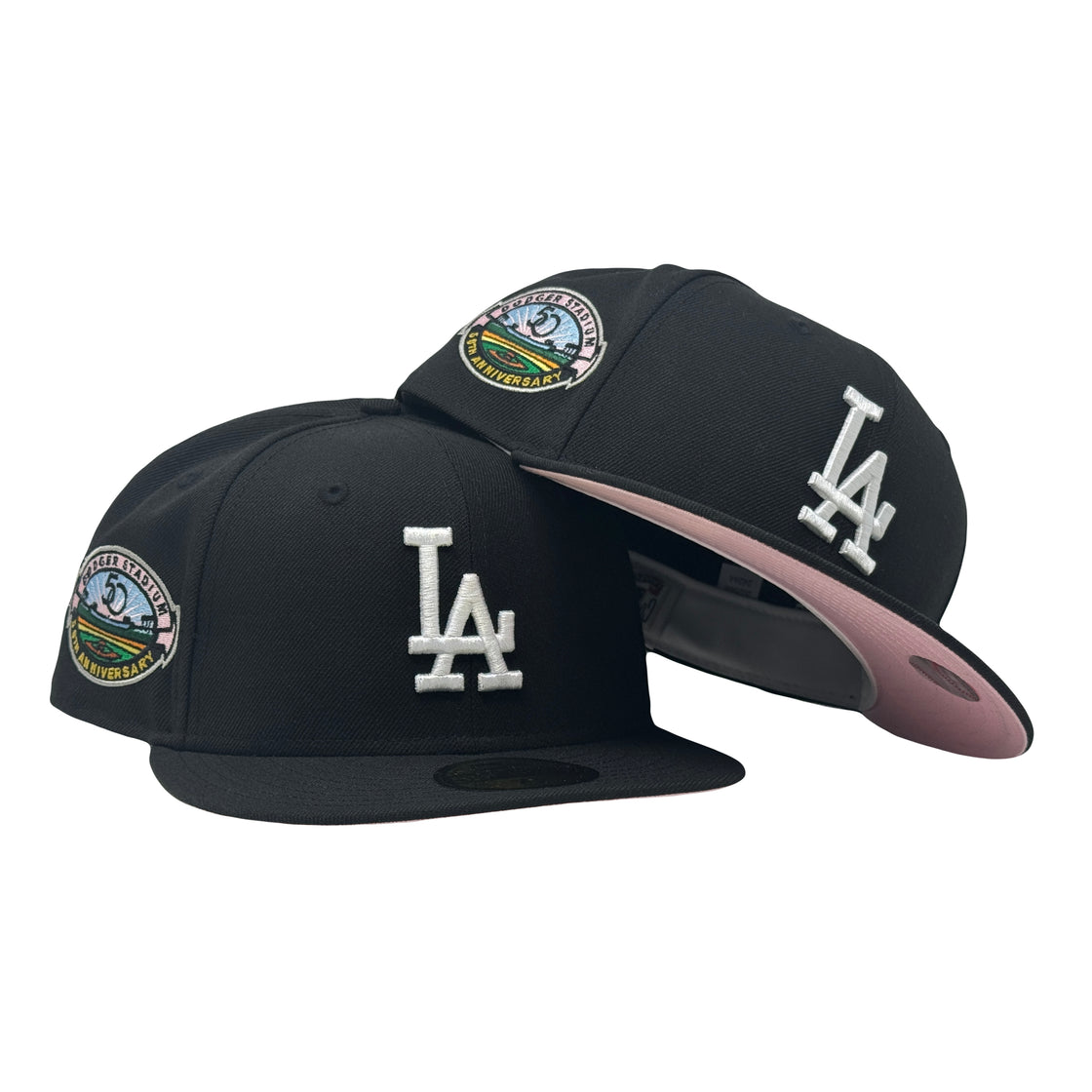 Los Angeles Dodgers 50th Anniversary Black Pink Brim New Era Fitted Hat