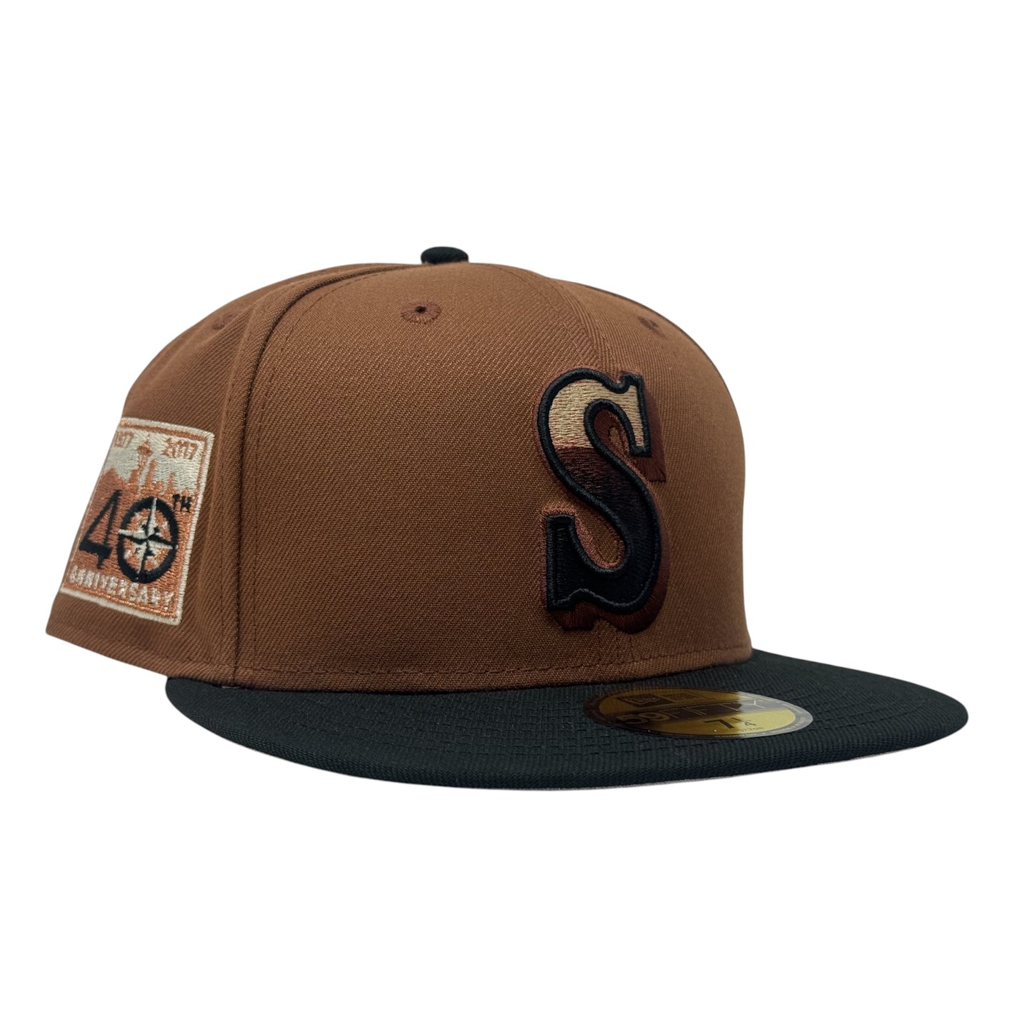 Seattle Mariners 40th Anniversary Gradient Logo Fitted Hats-Pearlized LX