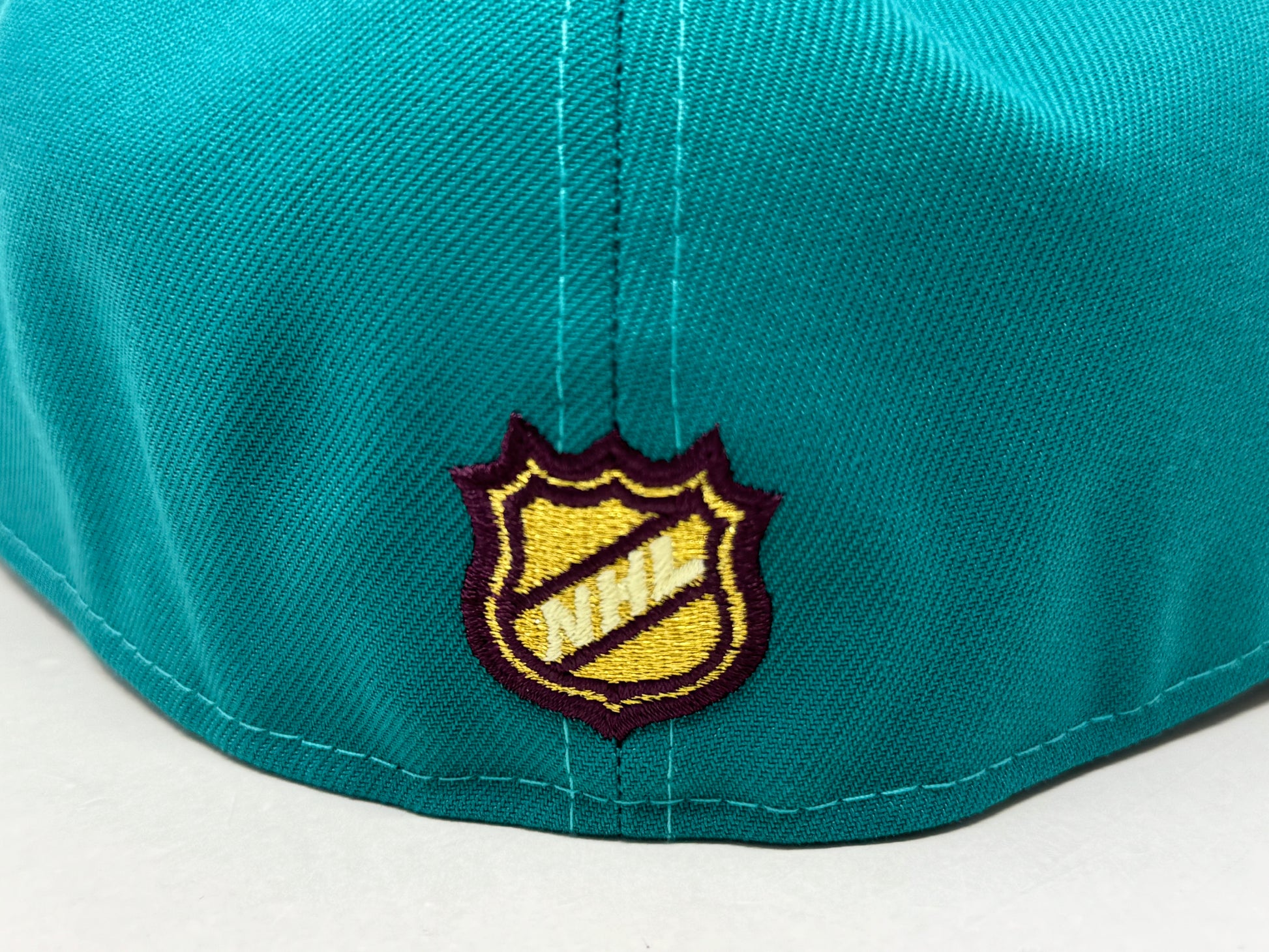 Anaheim Ducks 30th Anniversary Fitted Hats-Turquoise Maroon