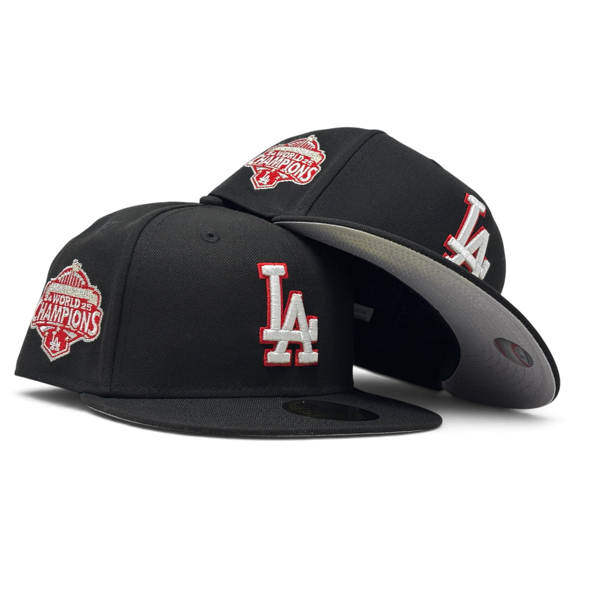 Los Angeles Dodgers 2025 World Champions Fitted Hat-Black