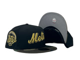 New York Mets Black Woodland Camouflage New Era Fitted Hat