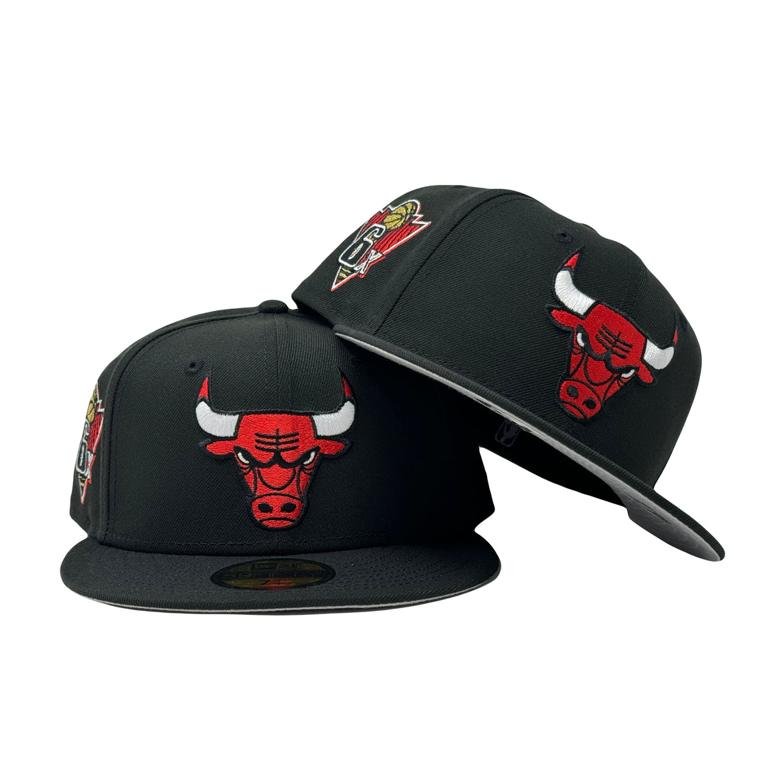 Chicago Bulls 6X NBA Champions 5950 New Era Fitted Hat Black