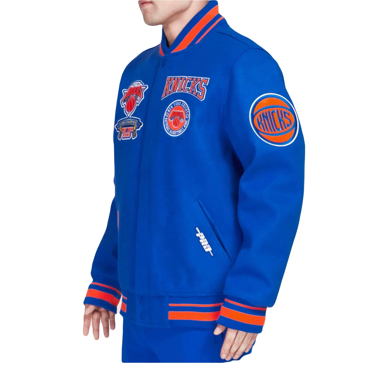 New York Knicks Pro Standard Crest Royal Blue Wool Varsity Jacket