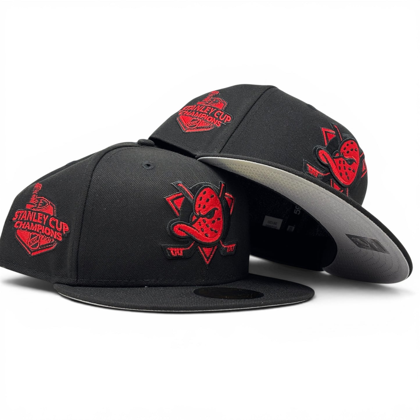 Anaheim Ducks Stanley Cup Champions Fitted Hats-Black Red
