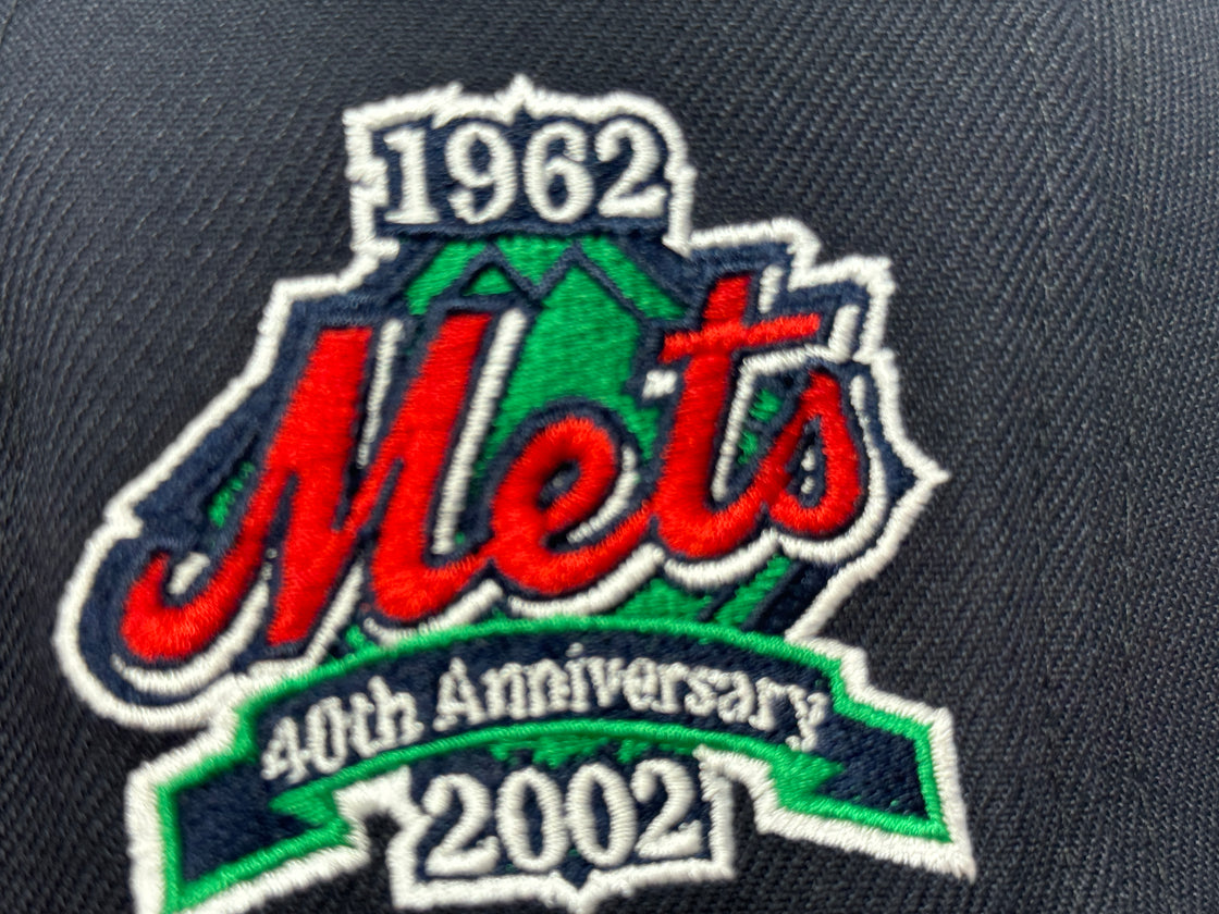 New York Mets 40th Anniversary Apple Logo 59Fifty Navy Blue New Era Fitted Hat