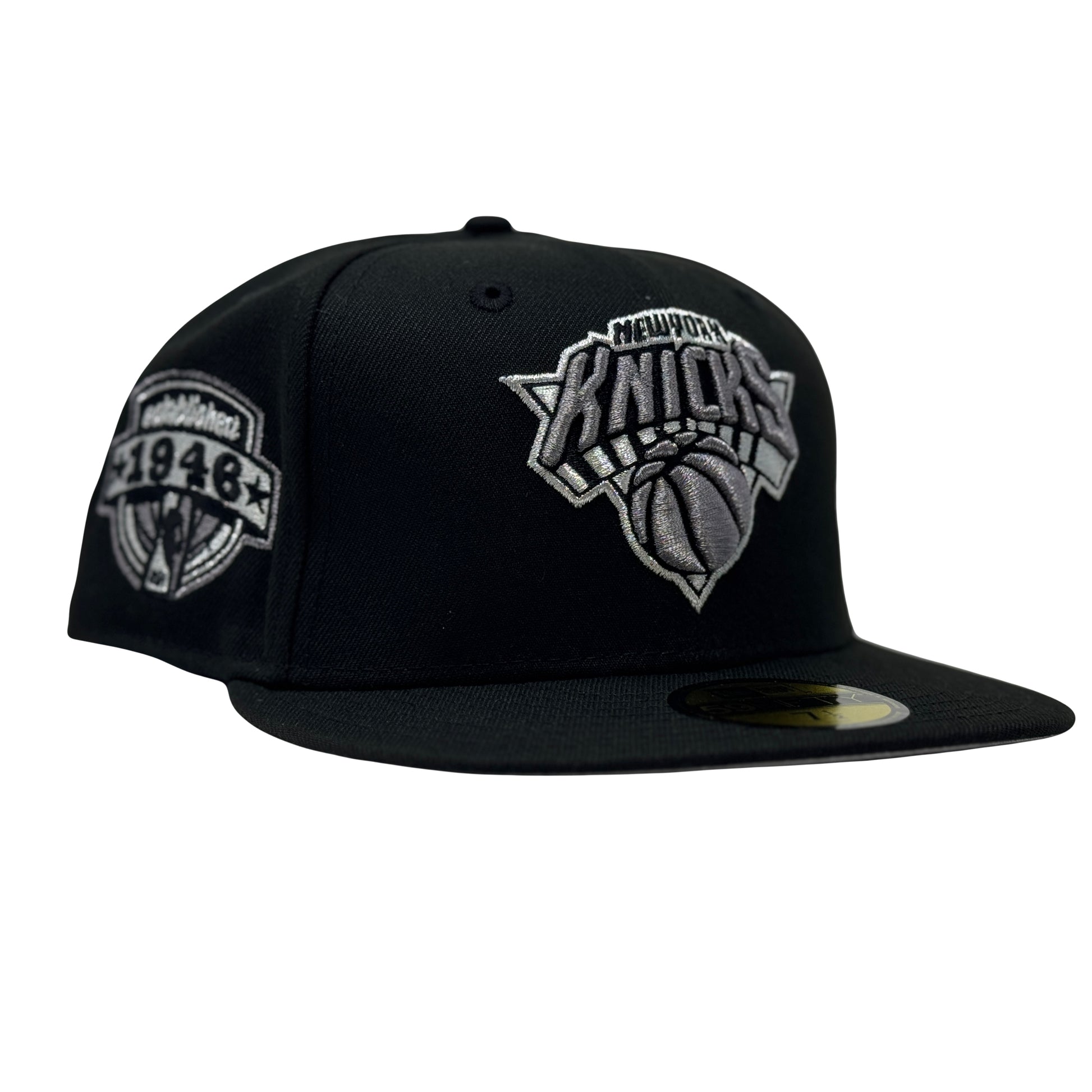 New York Knicks 1946 Established Metallic silver Logo Fitted Hat