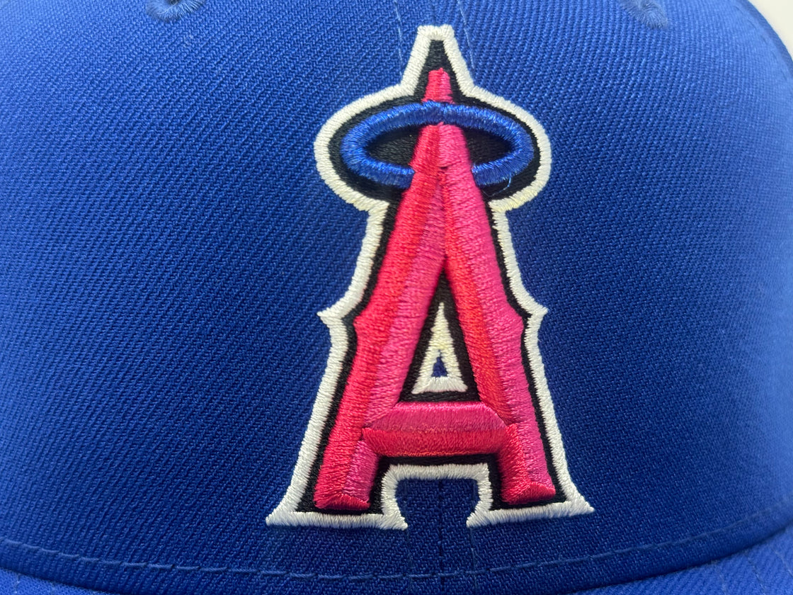 Los Angeles Angels 20th Anniversary Fitted Hats-Royal Pink
