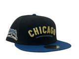 Black Chicago Cubs Wrigley Field Stadium 5950 New Era Fitted hat