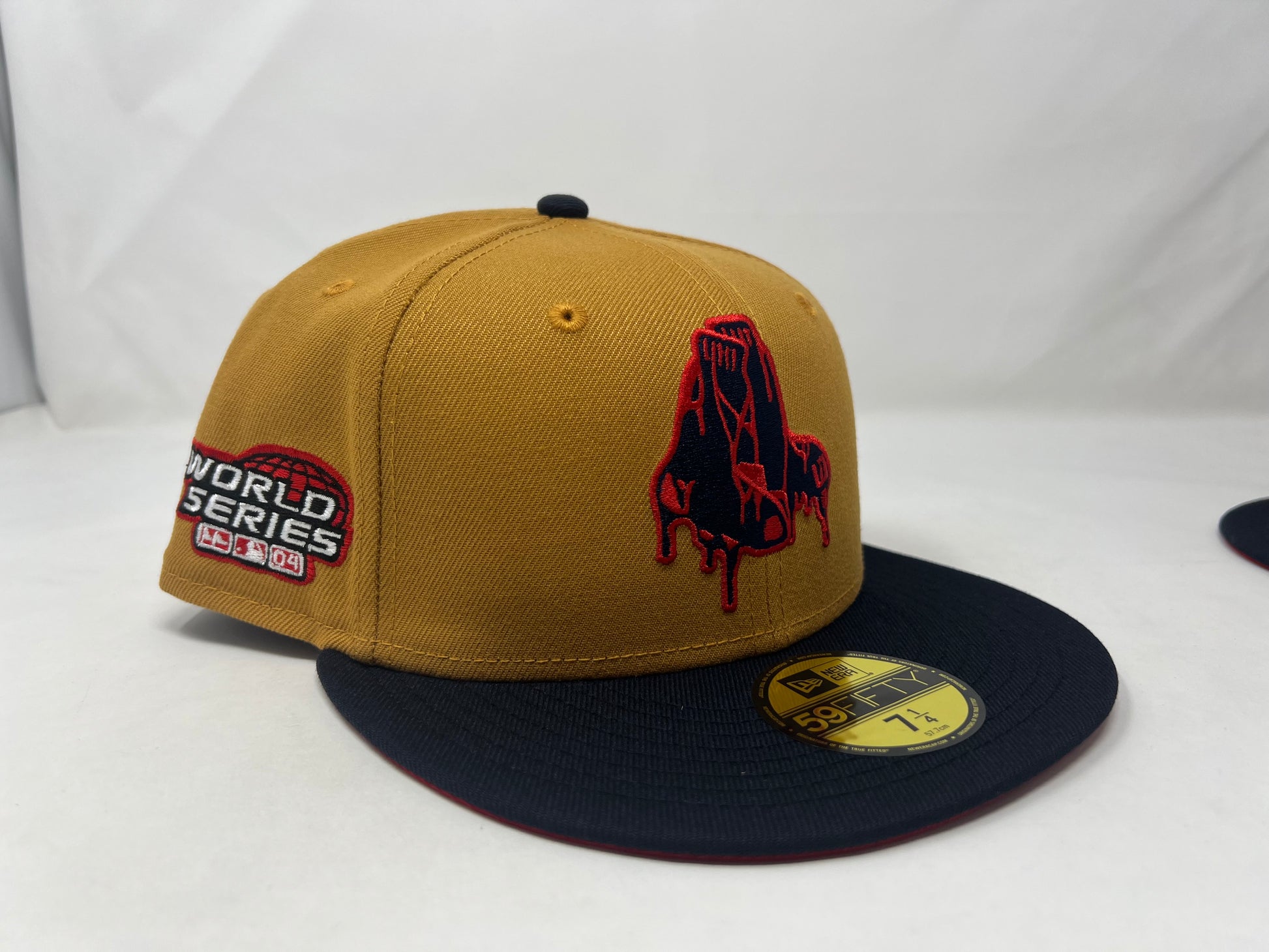 BOSTON RED SOX 2004 WORLD SERIES "BLOODY SOCKS" RED BRIM NEW ERA FITTED HAT