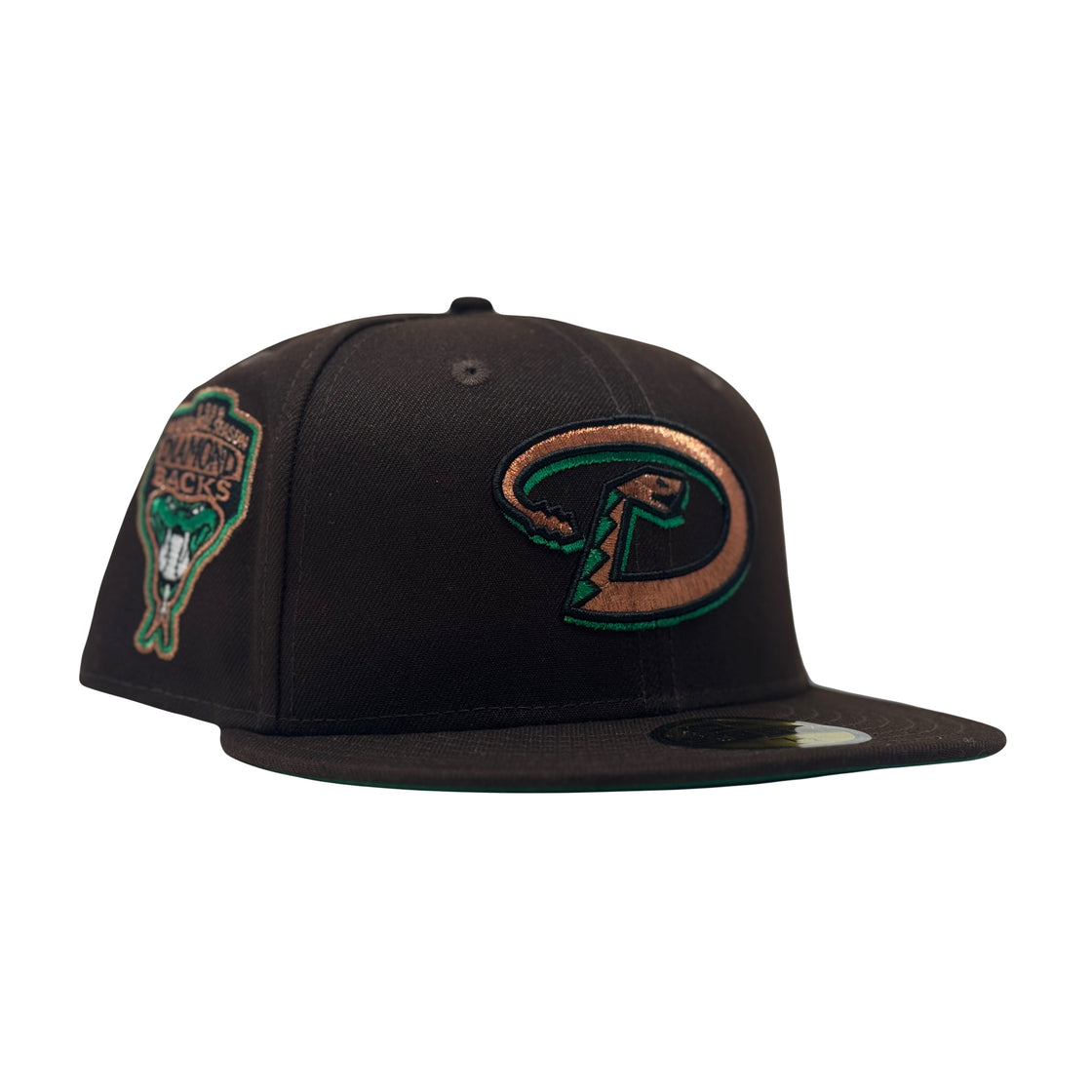 Arizona Diamondbacks 1998 Inaugural Season Dark Brown Green Brim Fitted Hats