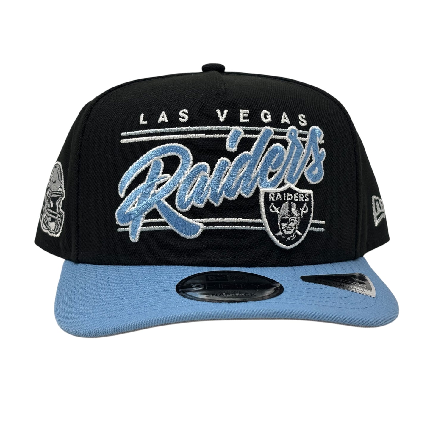 Las Vegas Raiders 9Fifty A-Frame Snapback Hats-Black Sky