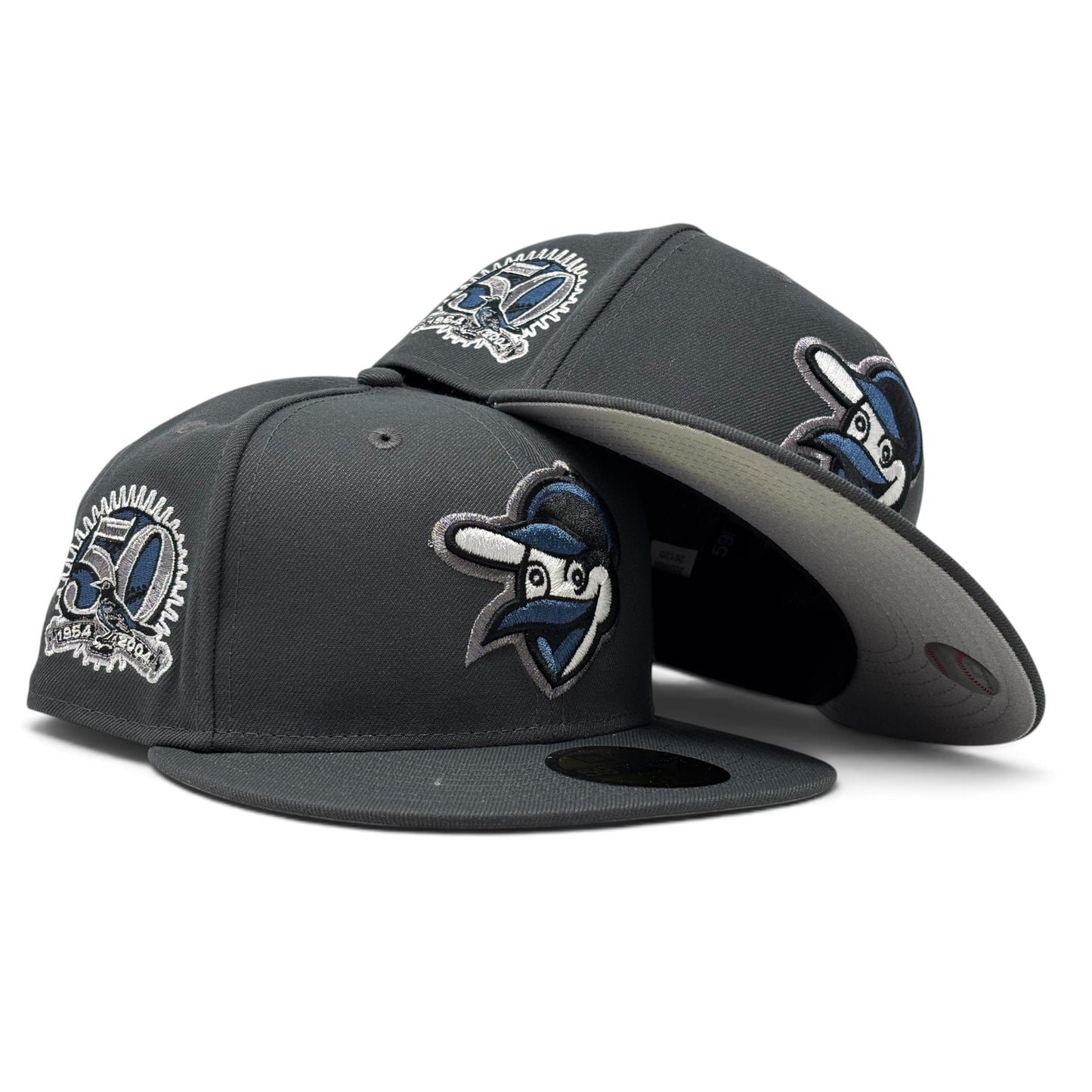 Baltimore Orioles 50th Anniversary Fitted Hat-Dark Gray Navy