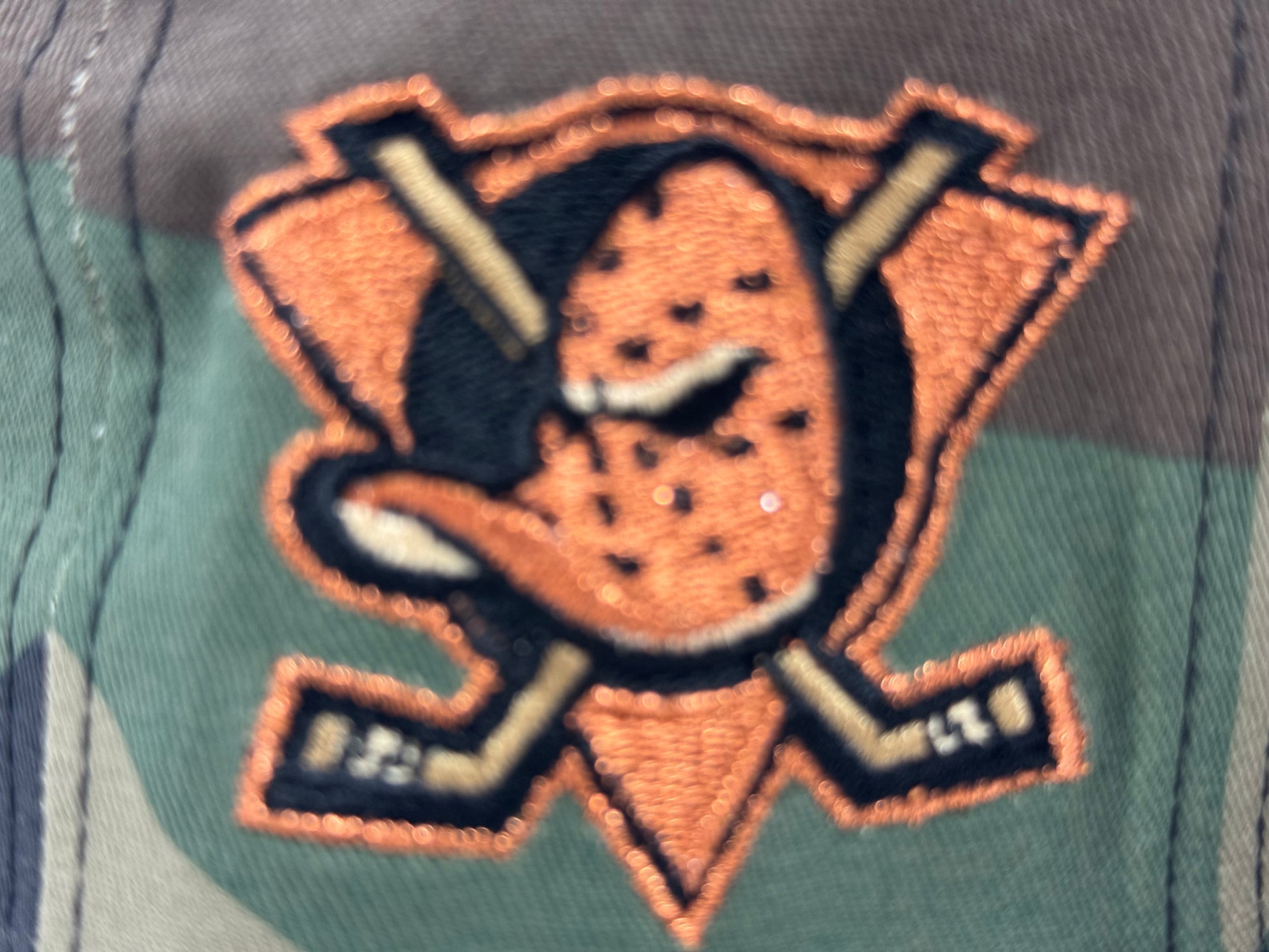 Anaheim Ducks Woodland Camouflage Fitted Hats