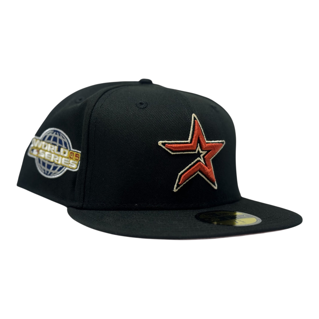 Houston Astros 2005 World Series Black pink Brim New Era Fitted Hat