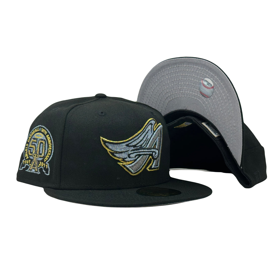 Los Angeles Angels 50th Anniversary Metallic Pack 59Fifty New Era Fitted Hat