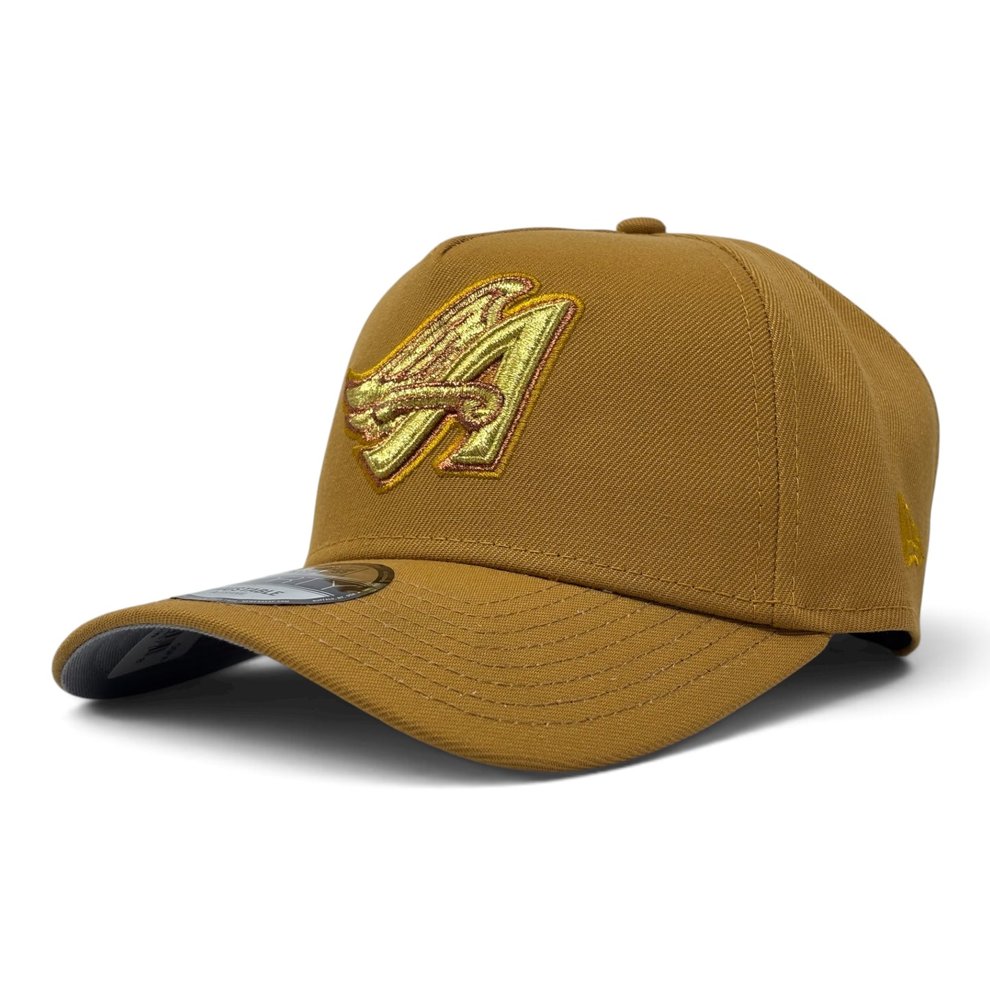 Anaheim Angels 9Forty New Era A-Frame Snapback Hat-Mustard Gold