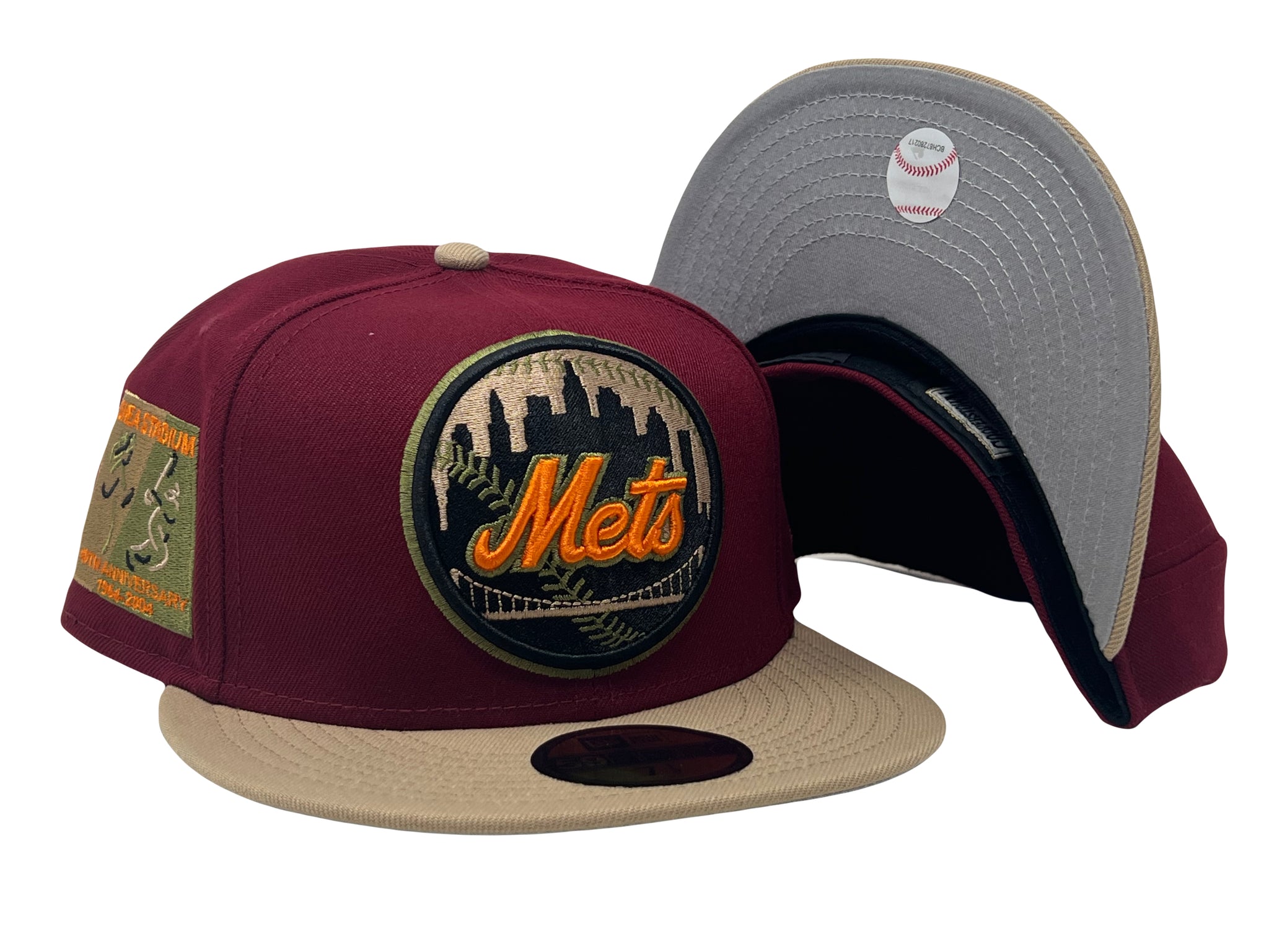 New York Mets New Era Pink Undervisor 59FIFTY Fitted Hat - Khaki/Olive