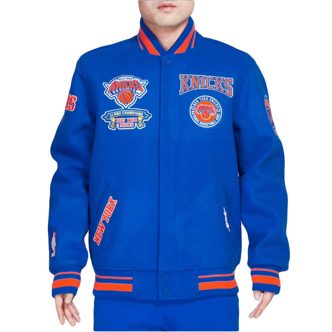 New York Knicks Pro Standard Crest Royal Blue Wool Varsity Jacket