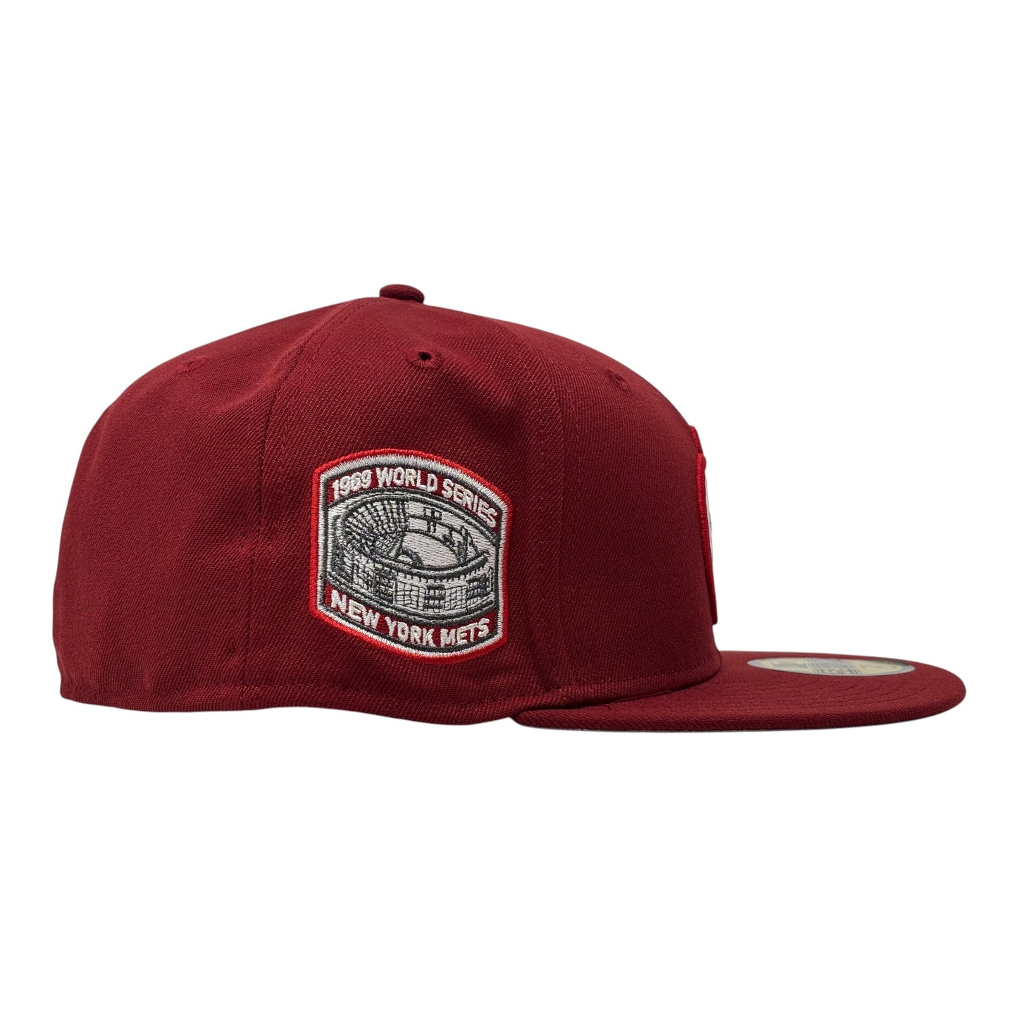 New York Mets 1969 World Series Apple Logo Fitted Hat-Brick Red