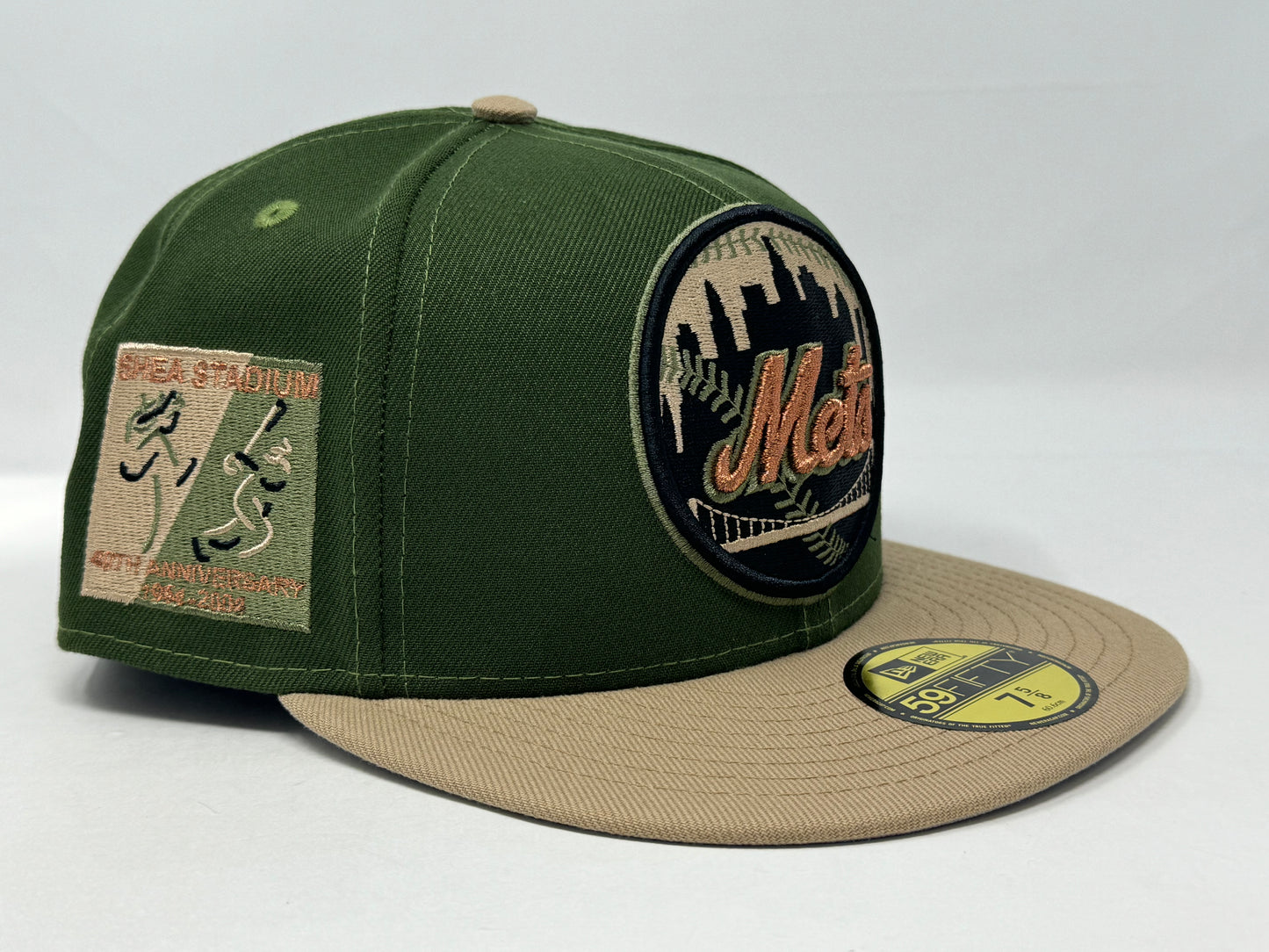 New York Mets Shea Stadium 40th Anniversary Olive Camel New Era Fitted Hat