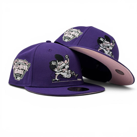 Detroit Tigers 2005 All Star Game Sliding Kitty New Era Fitted Hat-Purple