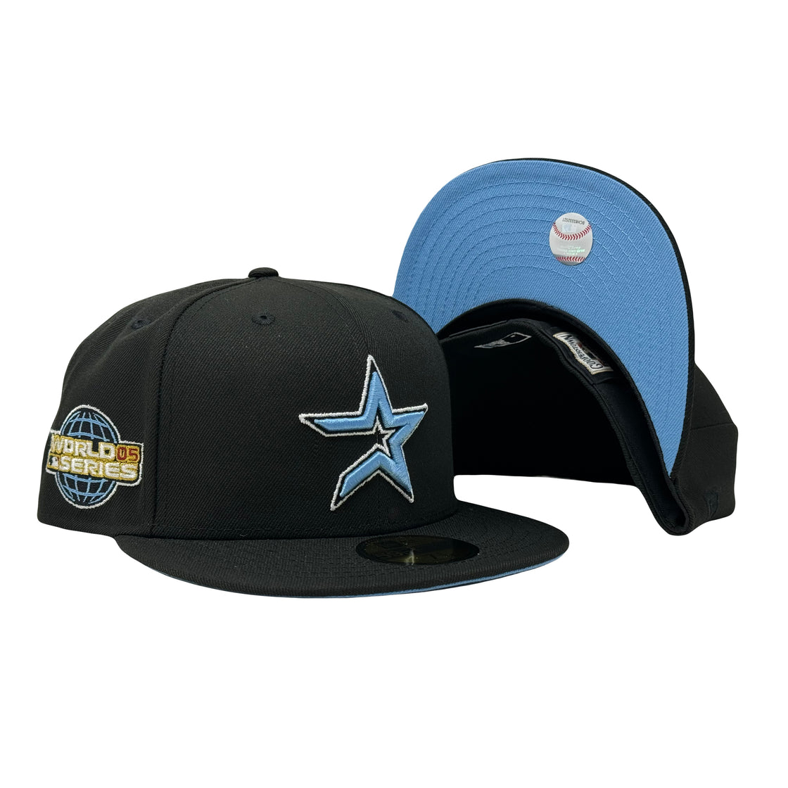 Houston Astros 2005 World Series Black Icy Brim New Era Fitted Hat