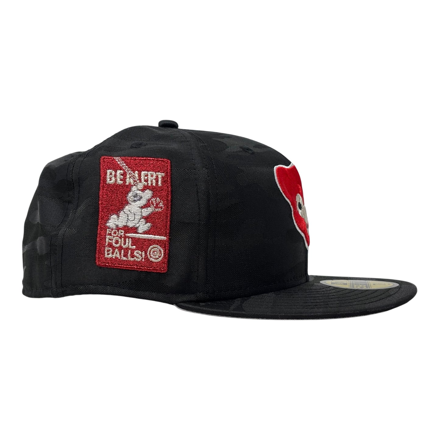 Chicago Cubs Be Alert Foul Ball 59Fifty New Era Fitted Hats-Black Camouflage