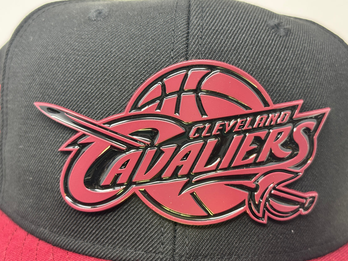 Cleveland Cavaliers Black Burgundy Visor Metal Plate New Era Fitted Hats