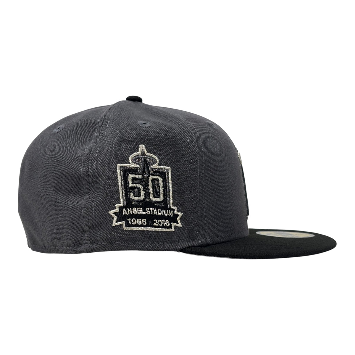 Los Angeles Angels 50th Anniversary New Era Fitted Hat-Black Dark Gray