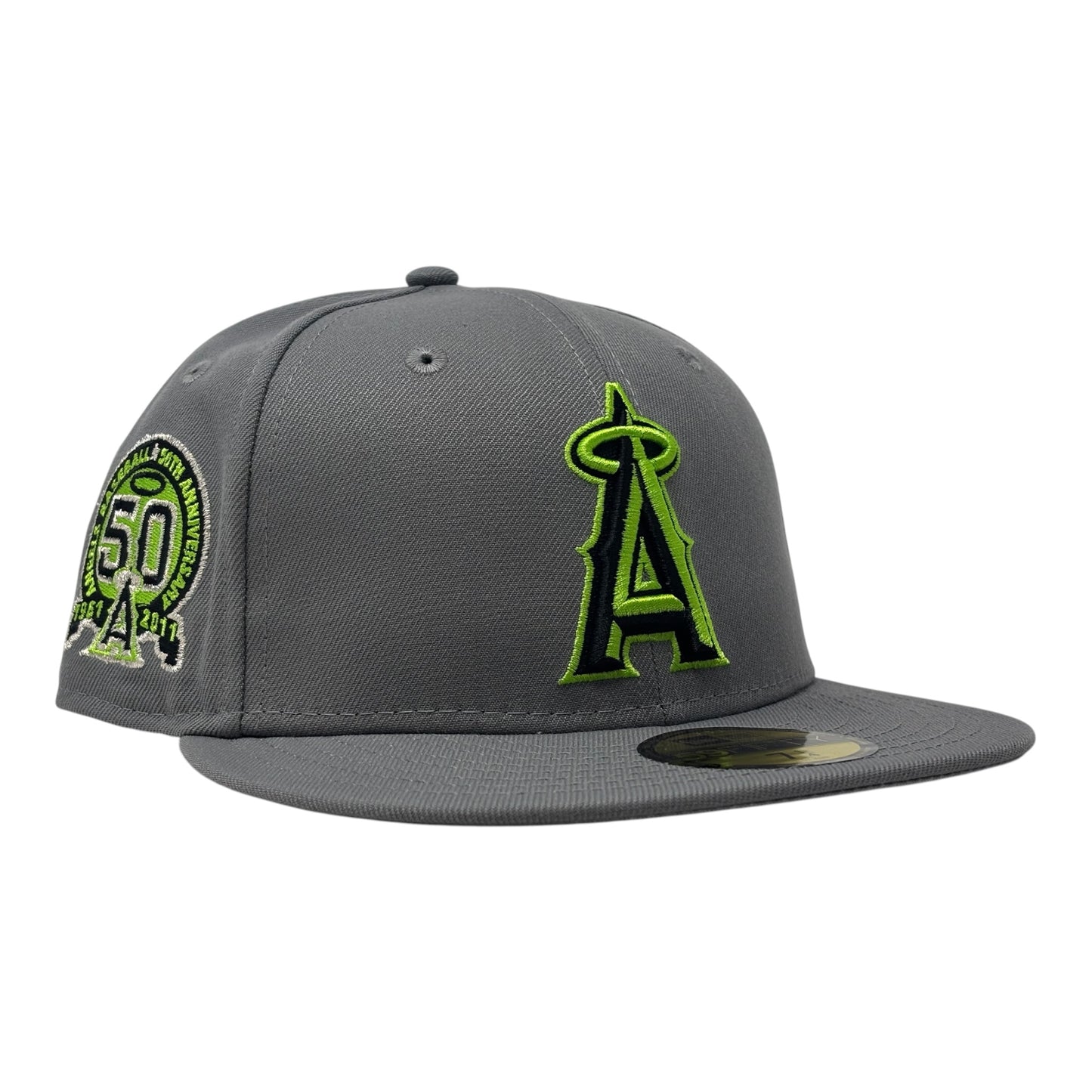 Los Angeles Angels 50th Anniversary Fitted Hat-Gray Lime