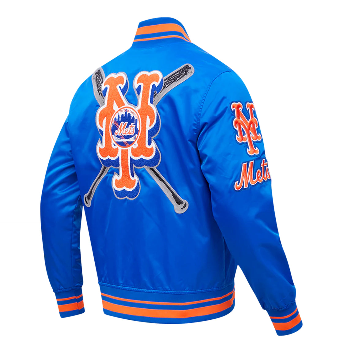 MLB New York Mets Mashup Logo Men's Satin Jacket