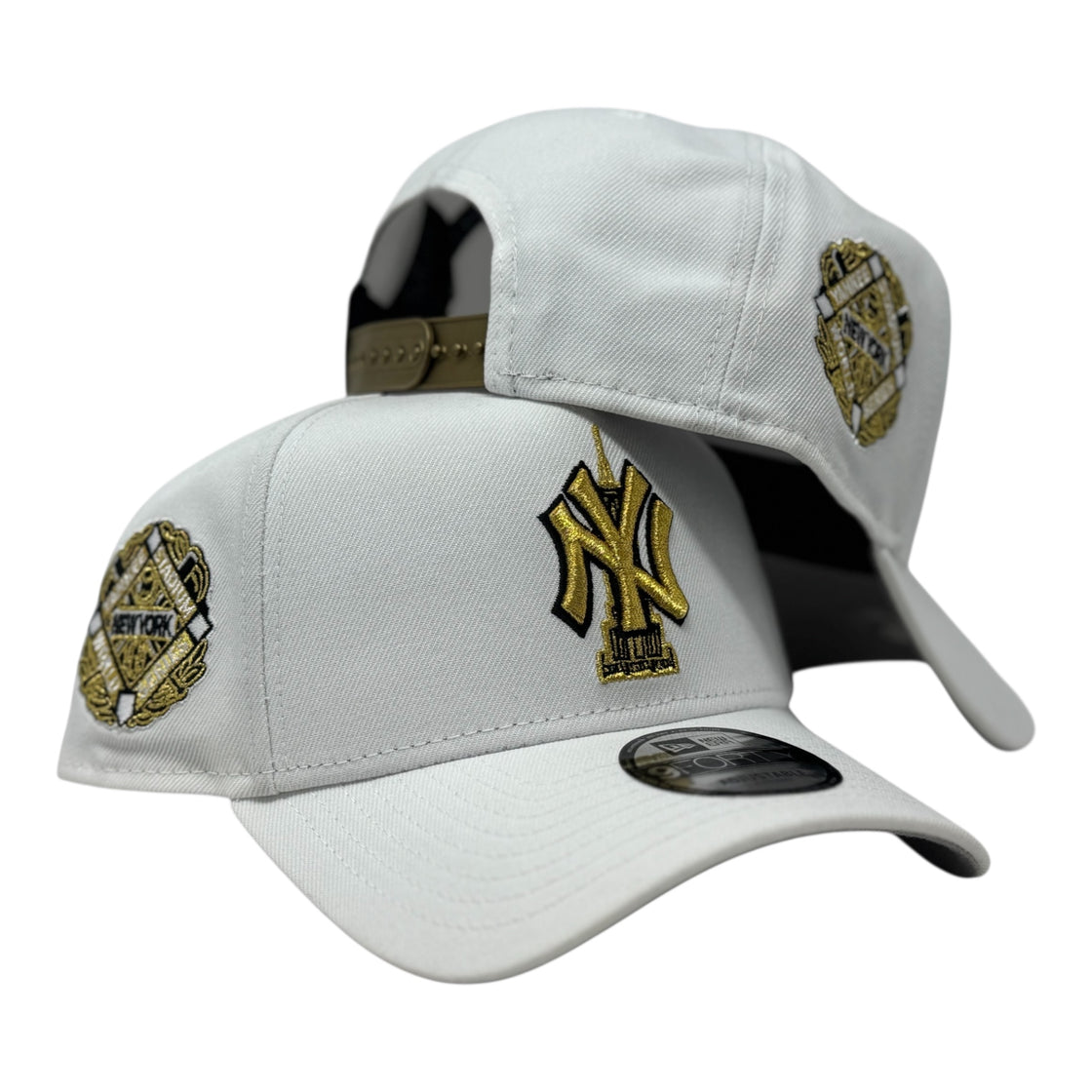 New Era NY Yankees White Gold Empire 9FORTY A-Frame Snapback Hat