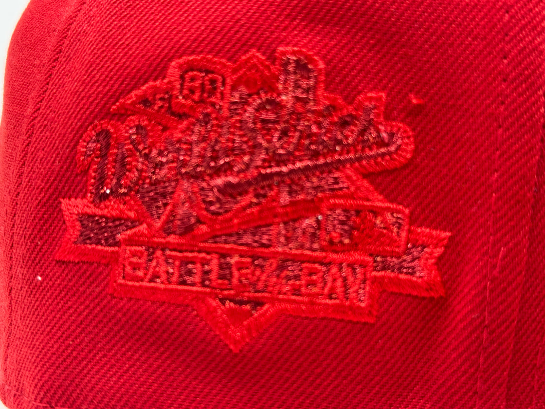 Oakland Athletics 1989 World Series Tonal Fitted Hats-Red